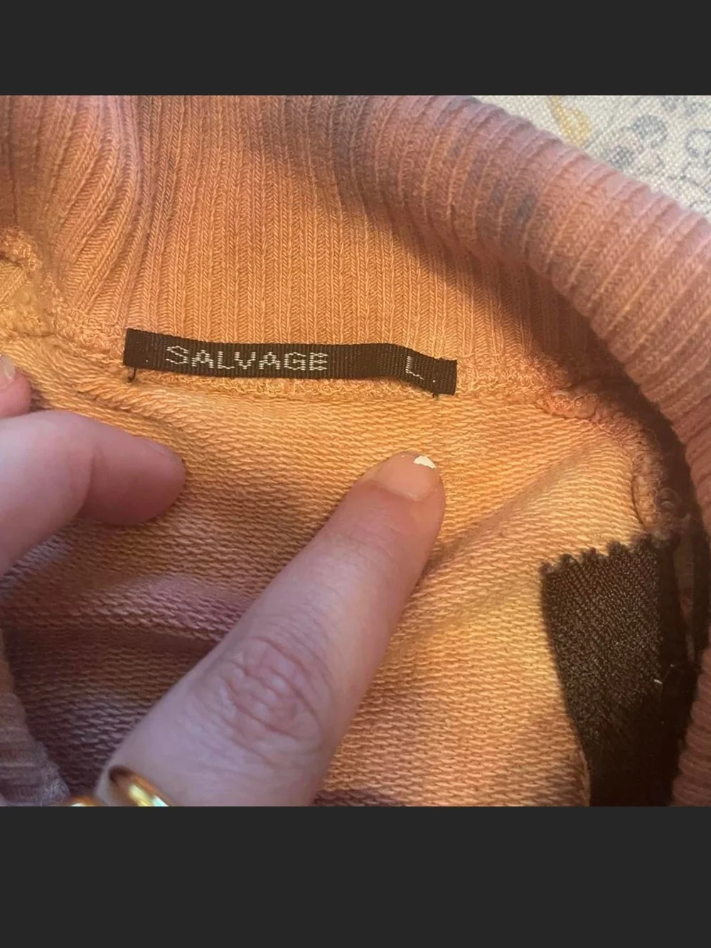 Salvage Tie-Dye Zip-Up Graphic Bomber Jacket in Tan and Purple. L